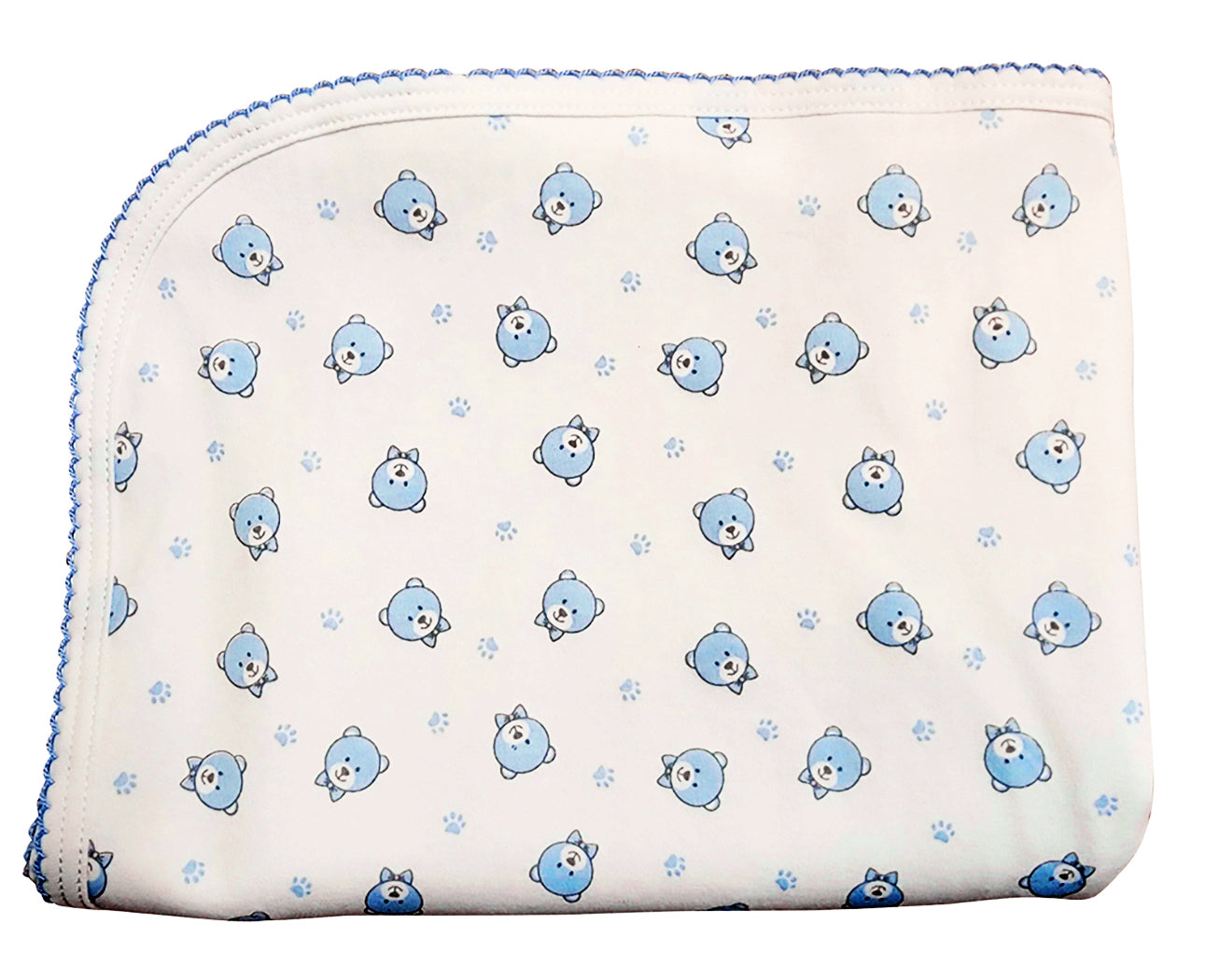 Blue Bears Pima cotton baby blanket - Little Threads Inc. Children's Clothing