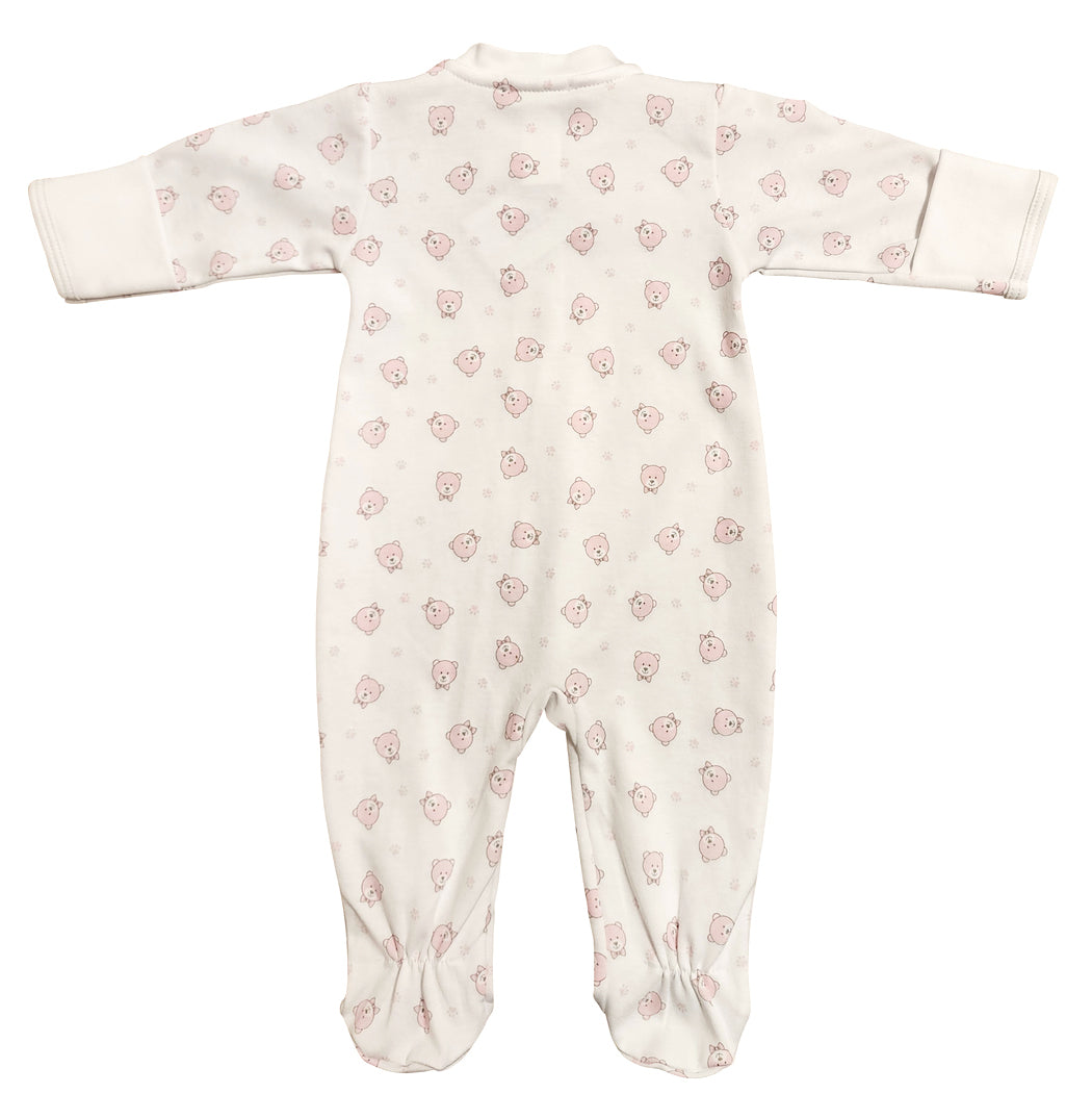 Pink Bears Baby Footie - Little Threads Inc. Children's Clothing