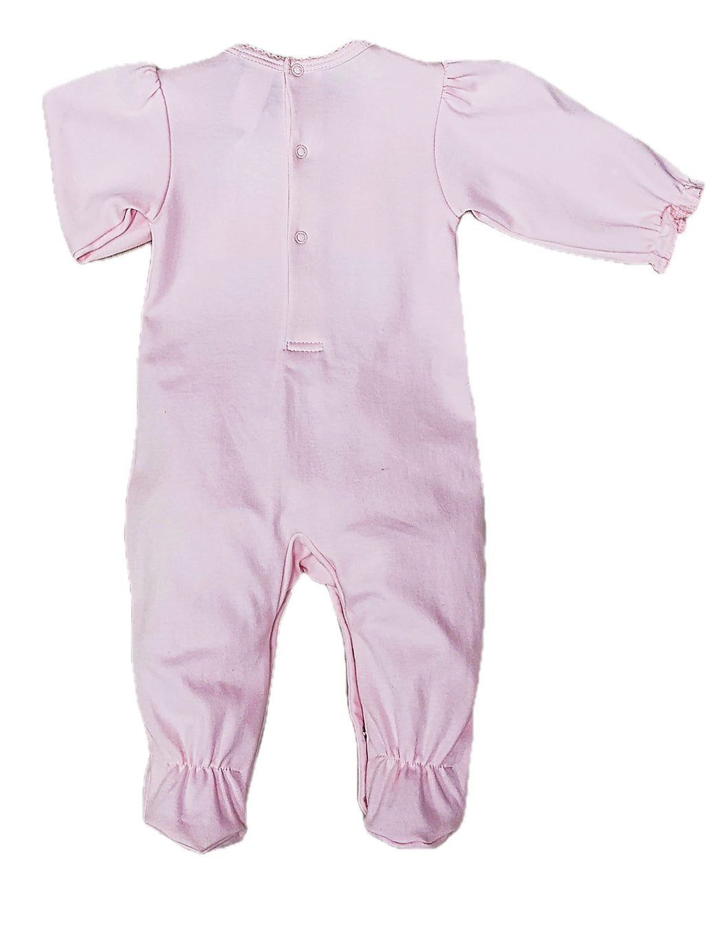 Pink Smocked Baby Footie