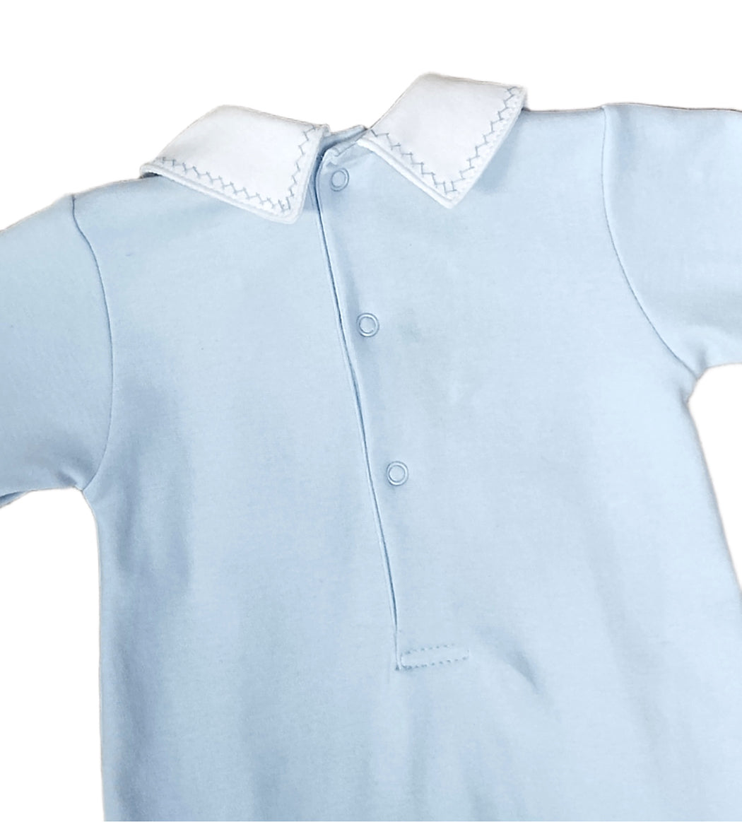 Baby Boy Pima cotton smocked converter gown