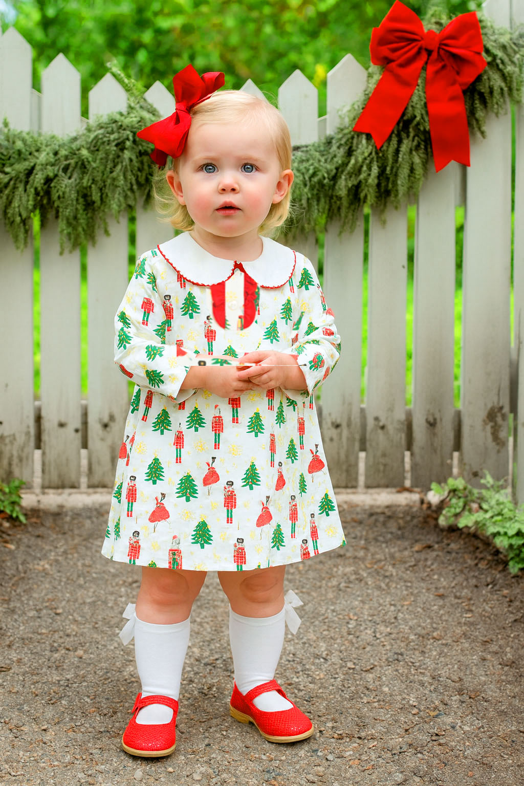 Christmas Nutcracker Print A-line Girl dress