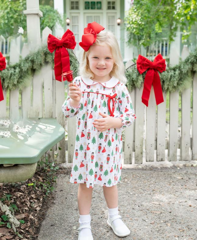 Christmas Nutcracker Print Christmas Float girl's Dress - Little Threads Inc. Children's Clothing