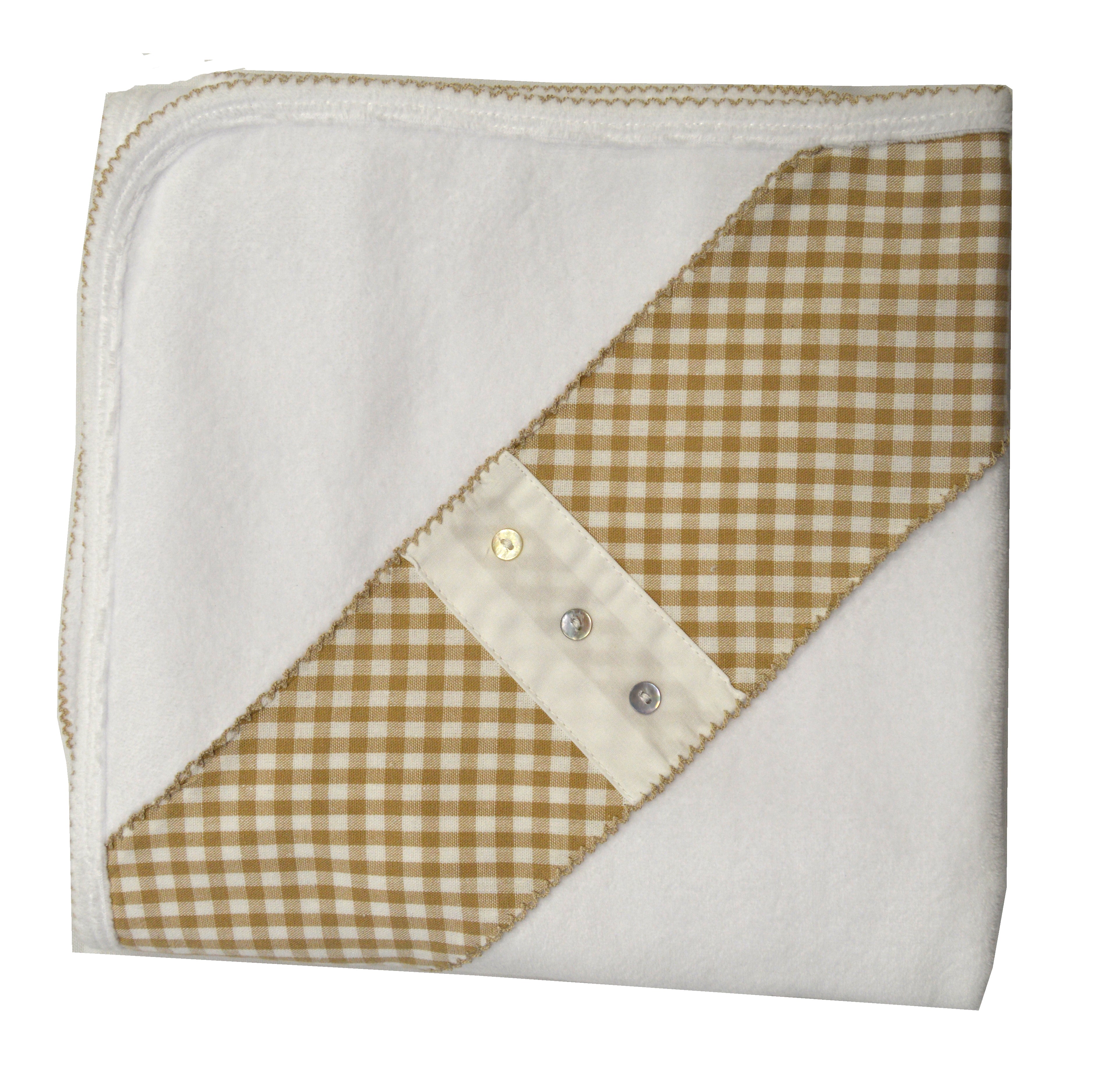 Baby Boy's White Velour with Ecru Checkered Set