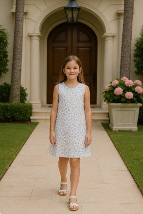 Girl's " Palm Beach" A-Line Dress - Little Threads Inc. Children's Clothing