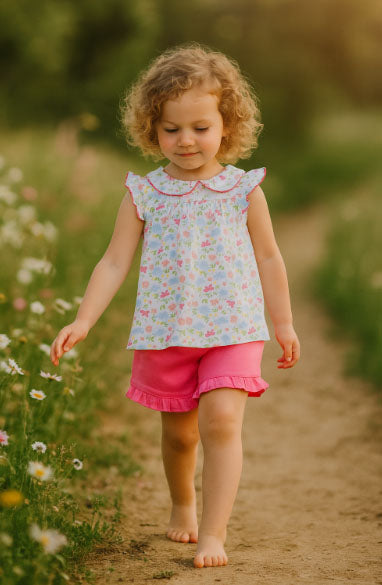 Girl's Short set - Palm Beach Collection Pima Cotton - Little Threads Inc. Children's Clothing