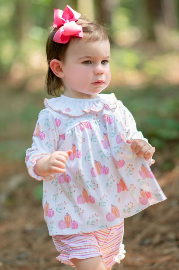 Pumpkin Girl's Bloomer set - Little Threads Inc. Children's Clothing