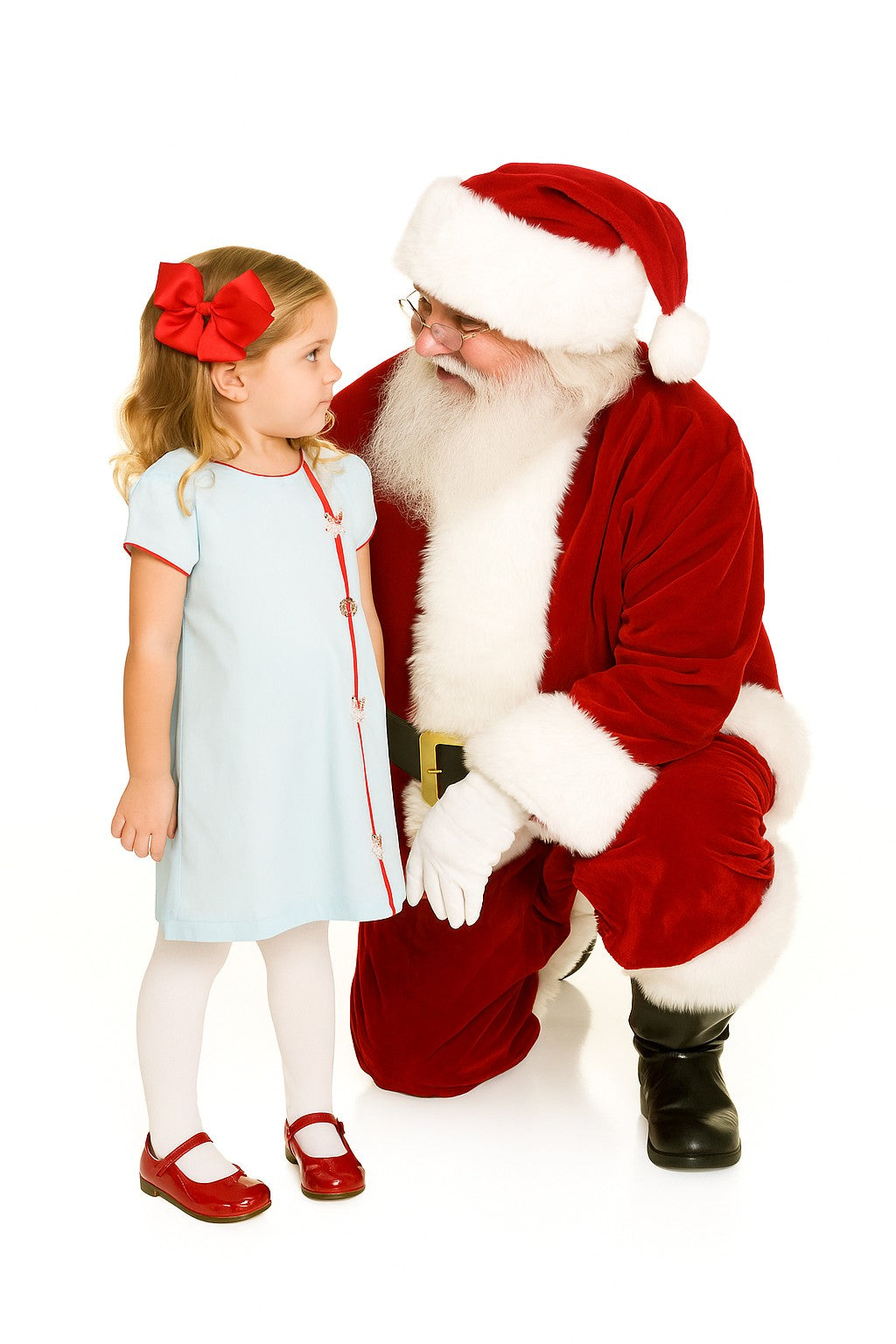 Blue A line girls dress Santa Claus Collection