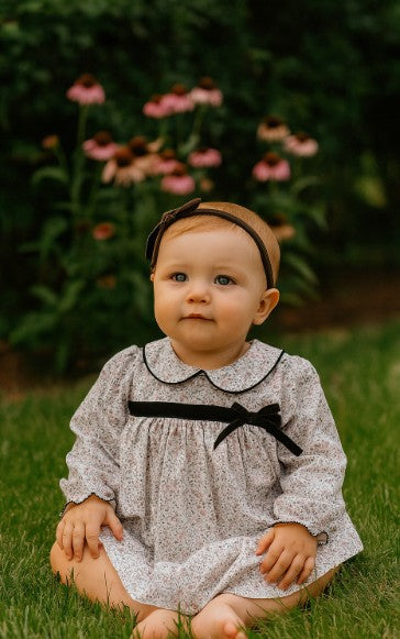 Cary - Fall Long sleeve floral and brown girl Diaper set - Little Threads Inc. Children's Clothing