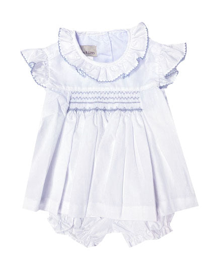 Sweet Baby Smocked Gray Popover Set