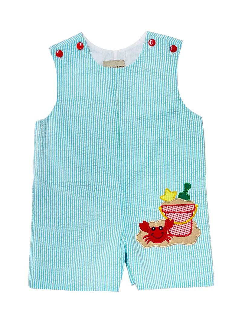 Crab and bucket boy's overall - Little Threads Inc. Children's Clothing