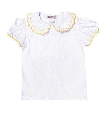 Yellow girls scalloped pima tops - Little Threads Inc. Children's Clothing