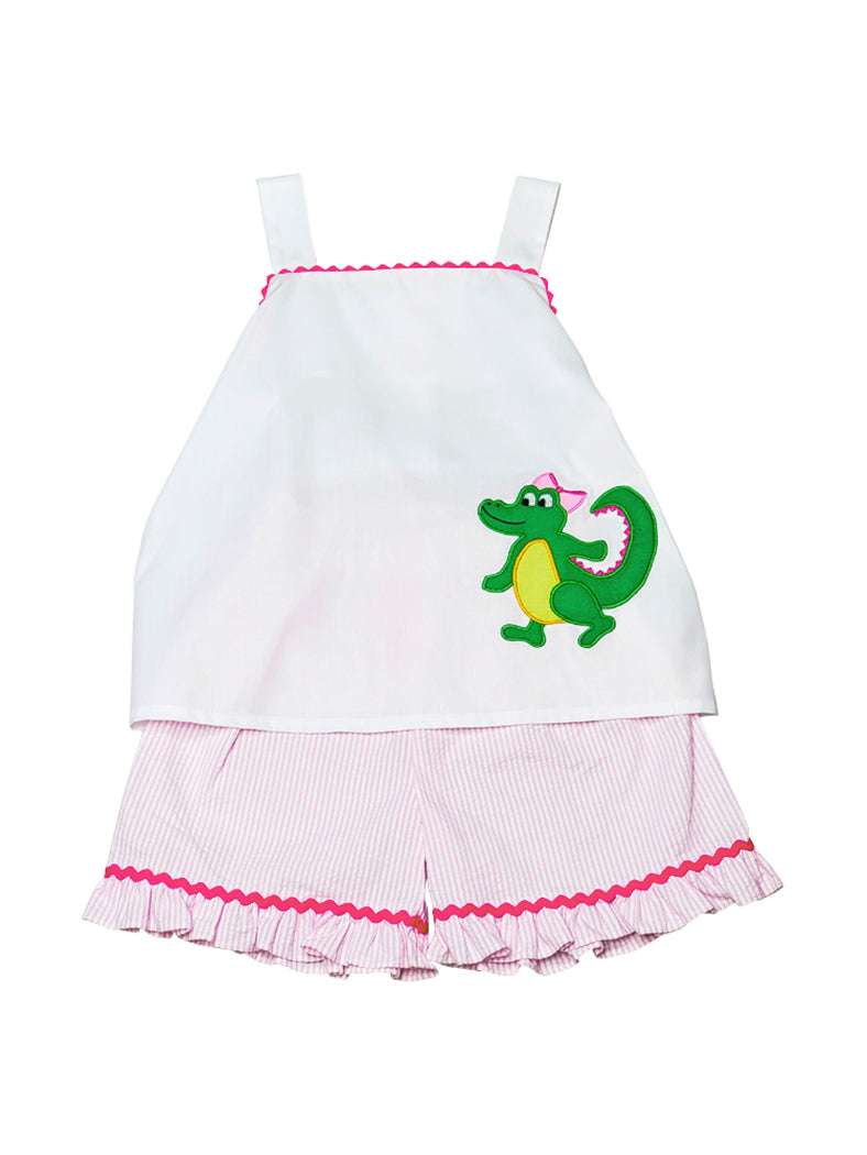 Alligator  Girl's Short Set - Little Threads Inc. Children's Clothing