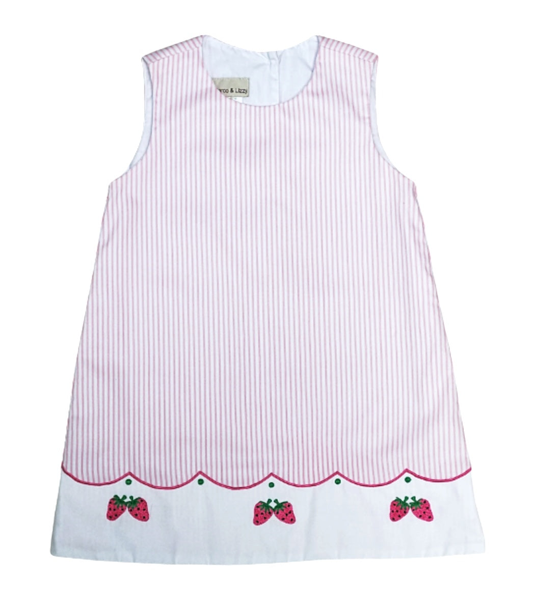 Strawberry Girl's A Line Dress - Little Threads Inc. Children's Clothing