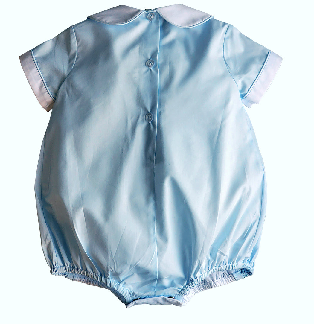 Jason baby boy hand smocked romper - Little Threads Inc. Children's Clothing
