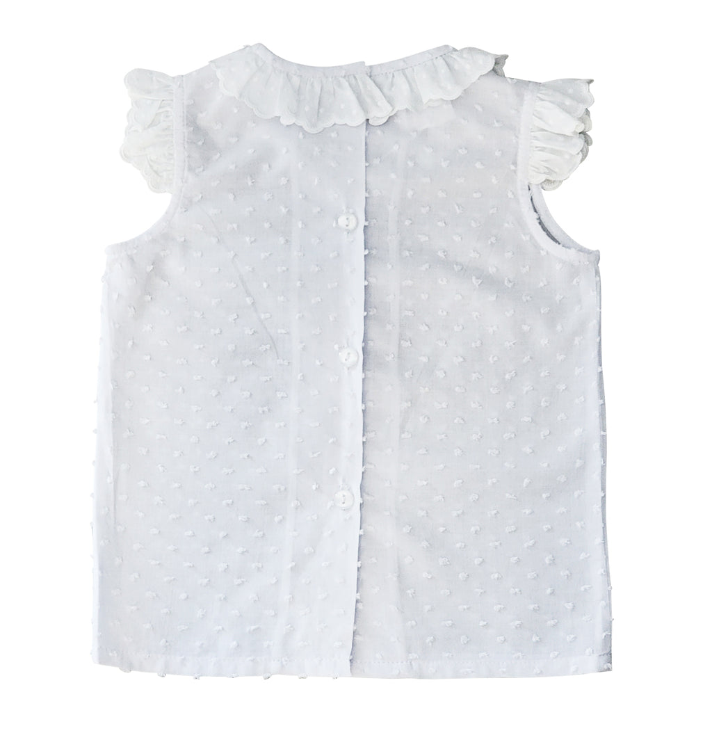 Peggy & Tom Plumetti girl's white blouse - Little Threads Inc. Children's Clothing
