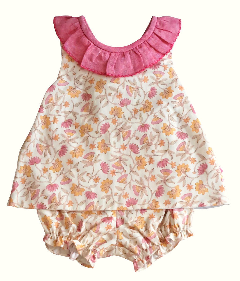 Tessa Collection Floral baby girl diaper Set - Little Threads Inc. Children's Clothing
