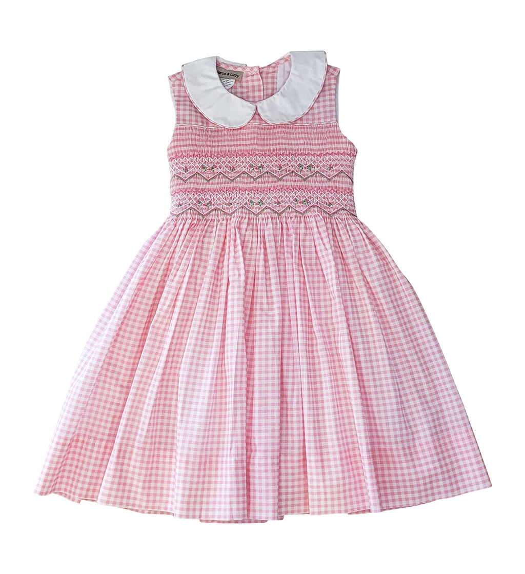 Sophie Pink checks smocked dress - Little Threads Inc. Children's Clothing
