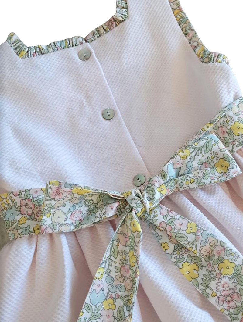 Spring Again Floral Pink Pique dress - Little Threads Inc. Children's Clothing
