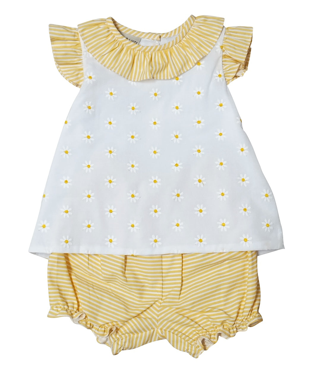 Yellow Daisies Embroidered Baby Girl Bloomer Set - Little Threads Inc. Children's Clothing