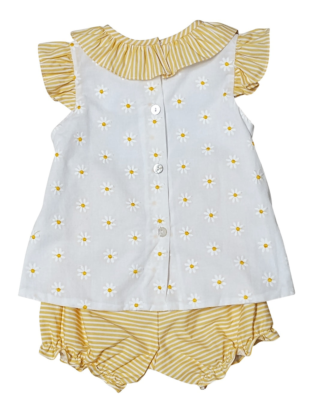 Yellow Daisies Embroidered Baby Girl Bloomer Set - Little Threads Inc. Children's Clothing