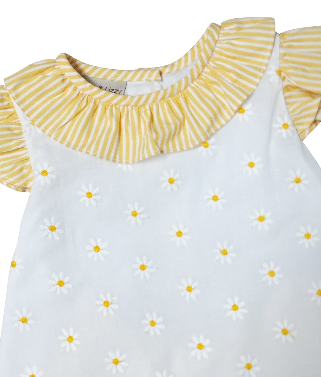 Yellow Daisies Embroidered Baby Girl Bloomer Set