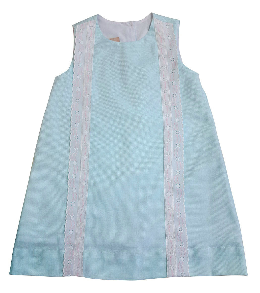 Mint Swiss Lace A line Girl's Dress - Little Threads Inc. Children's Clothing
