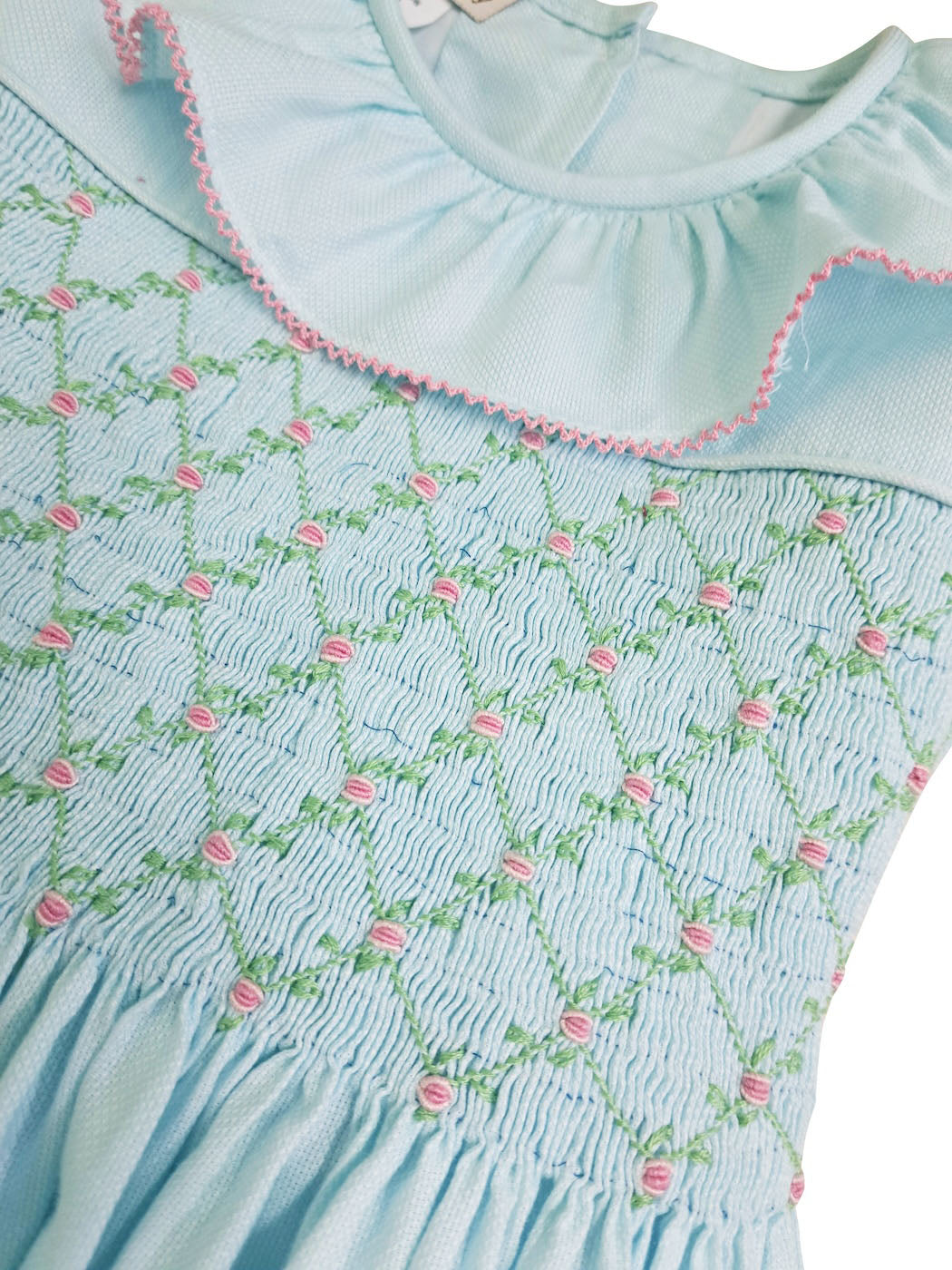 Mint Hand smocked girl's dress
