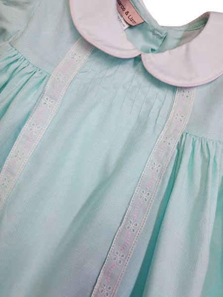 Classic Mint Embroidered Fabric Float Dress - Little Threads Inc. Children's Clothing