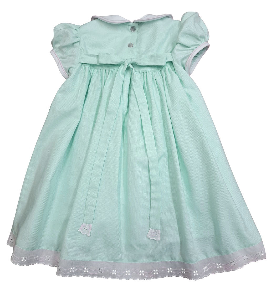 Classic Mint Embroidered Lacy Float lace Girl's dress - Little Threads Inc. Children's Clothing