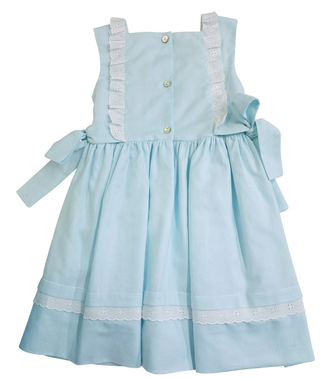 Classic Mint Embroidered Lace ruffle girl's dress - Little Threads Inc. Children's Clothing