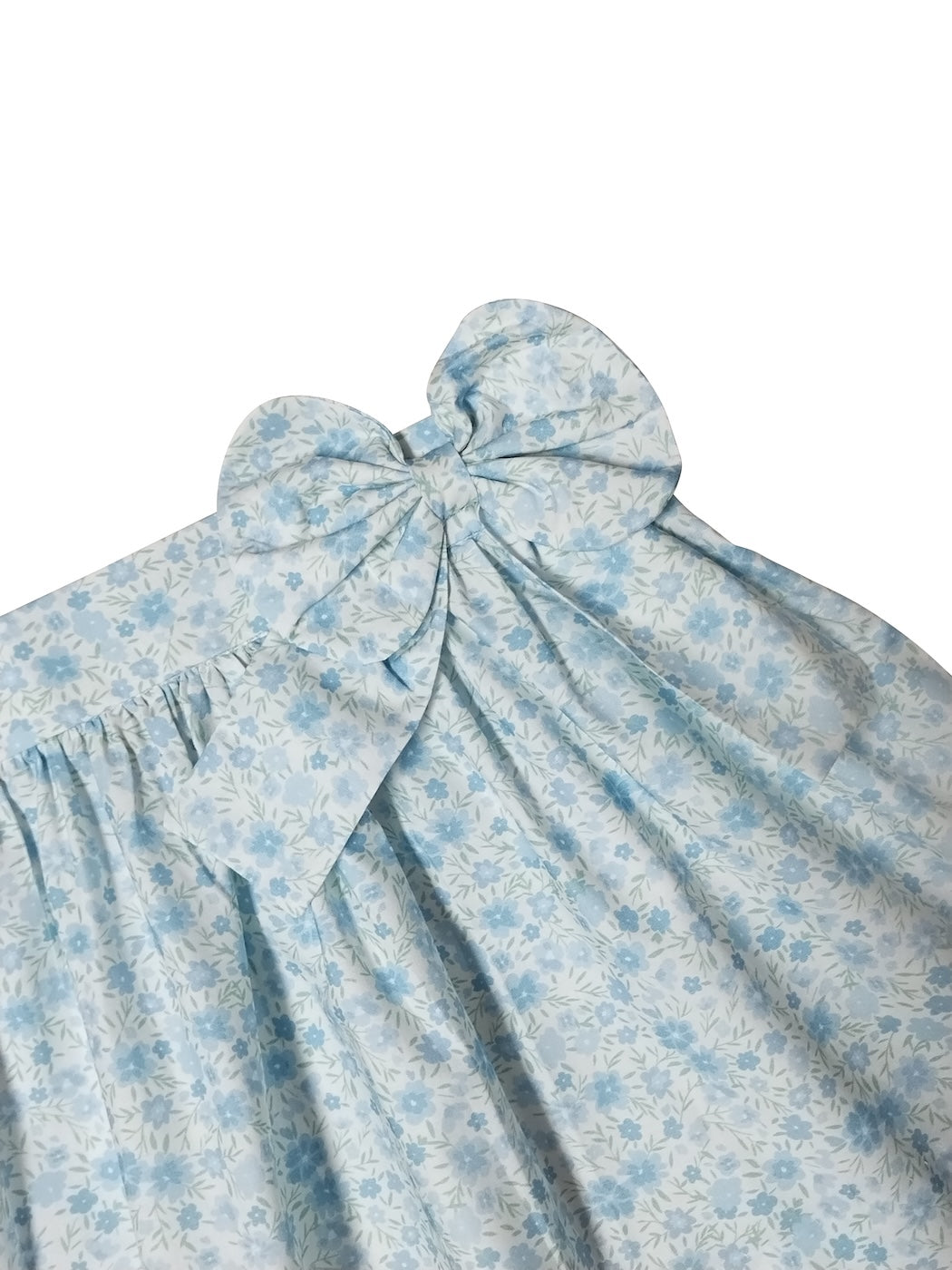 "Carly and Ronnie" Girl's Blue Floral Bow Skirt - Little Threads Inc. Children's Clothing