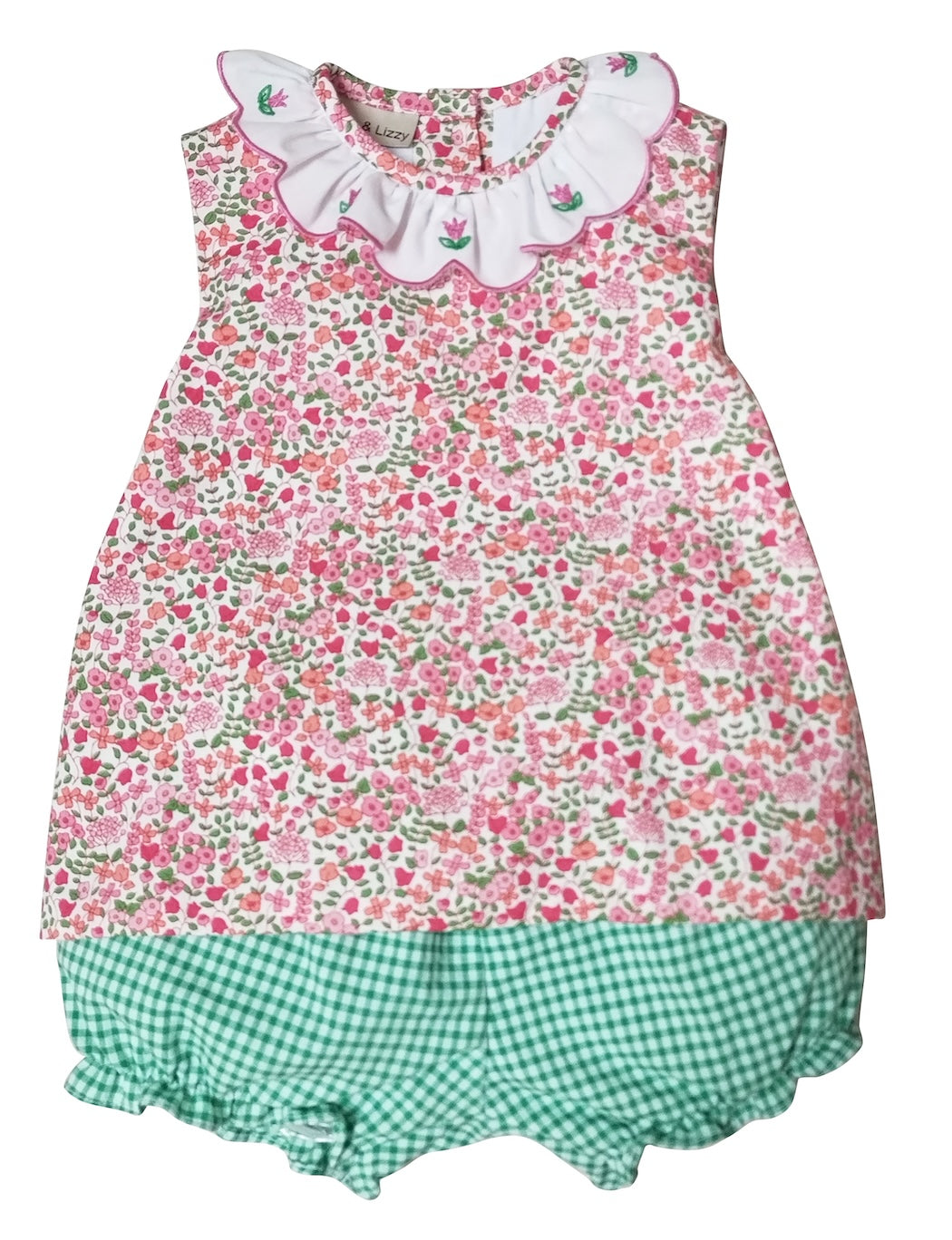 Brooke floral print Spring baby girl bloomer set