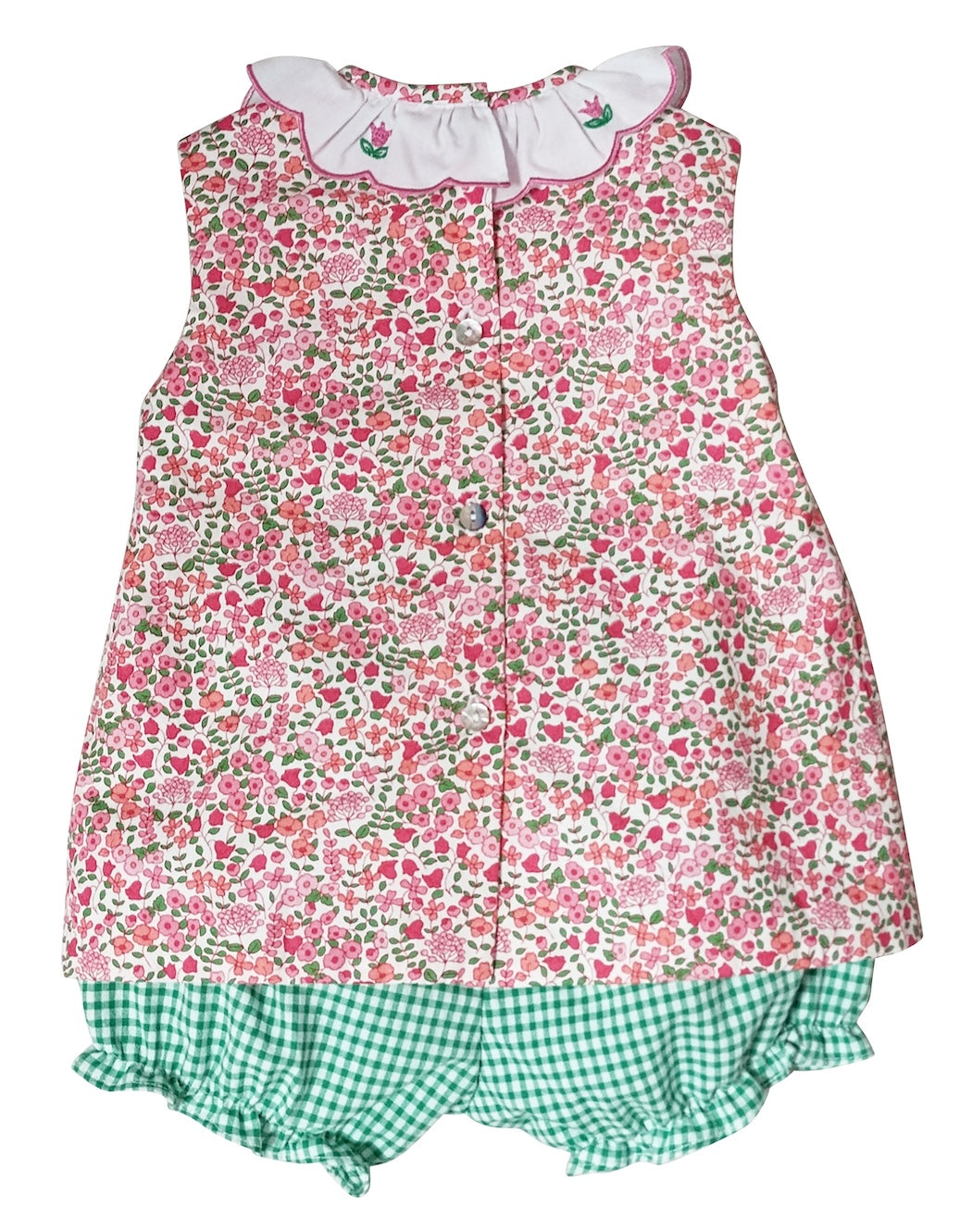 Brooke floral print Spring baby girl bloomer set