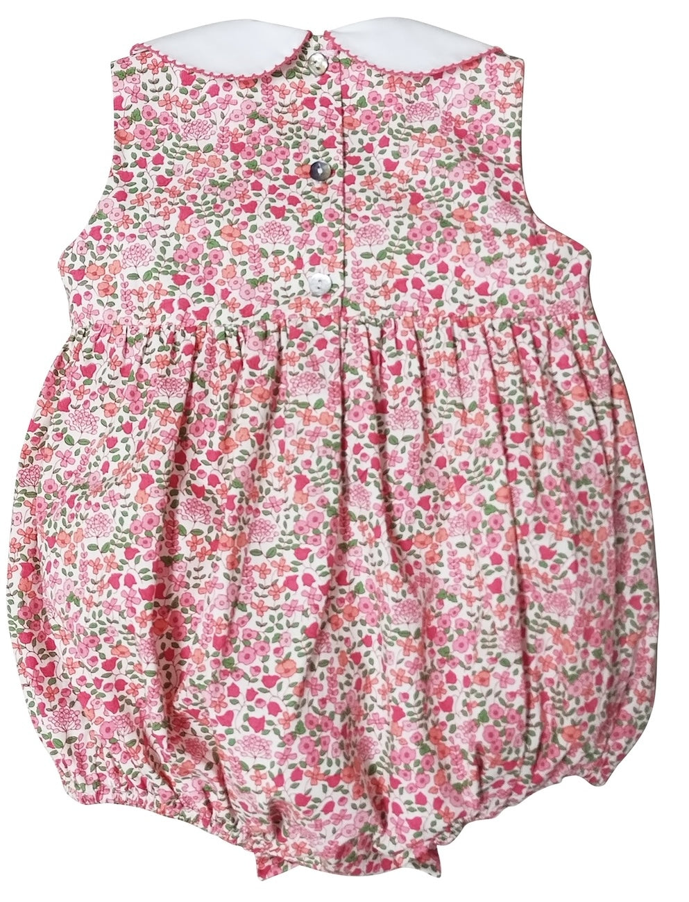 Brooke Spring floral hand smocked baby girl bubble - Little Threads Inc. Children's Clothing