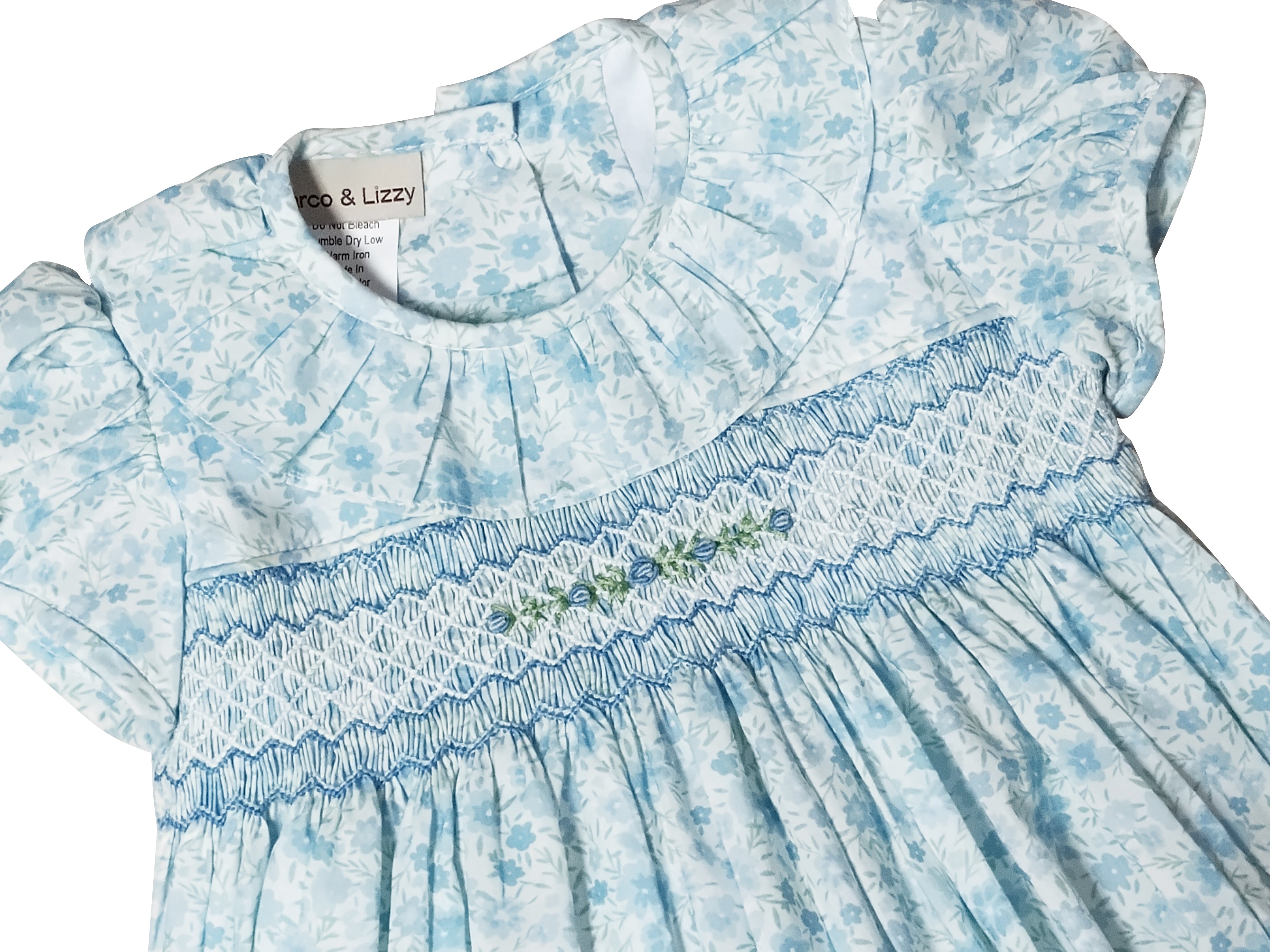 "Carly & Ronnie" Smocked Baby Girl Bubble - Little Threads Inc. Children's Clothing