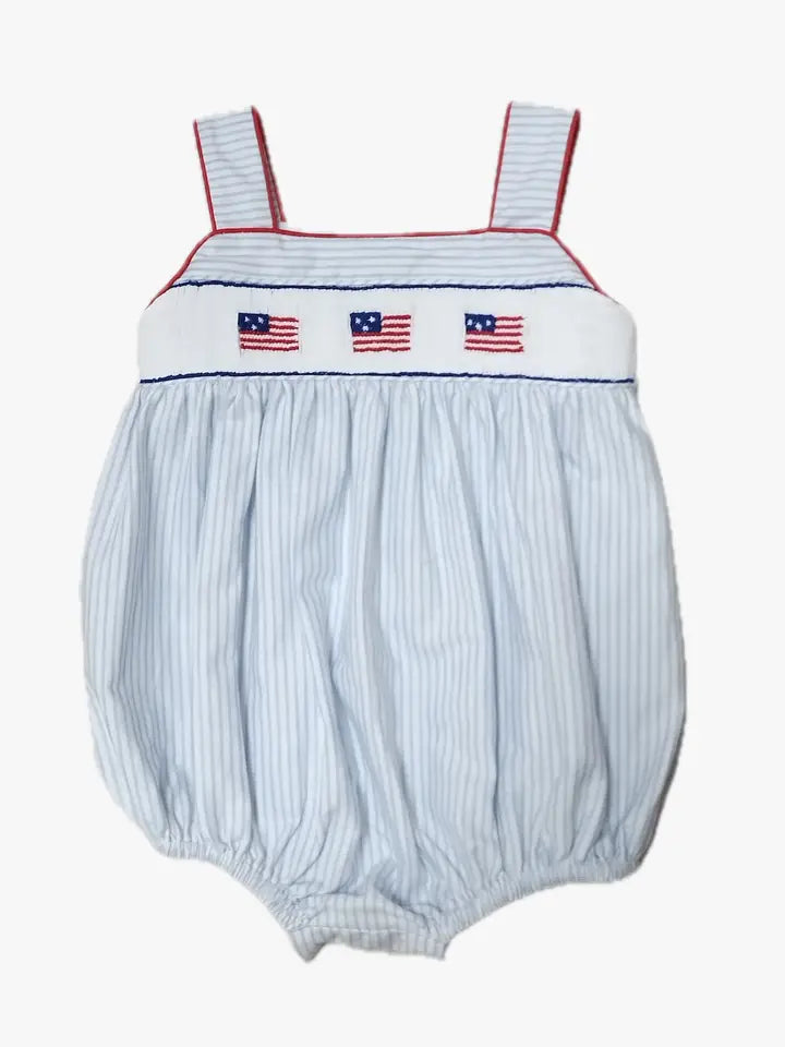 Boy's 4th of July light blue romper - Little Threads Inc. Children's Clothing