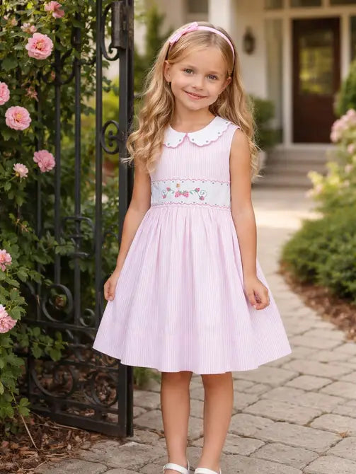 Strawberries Girl's Classic Dress - Little Threads Inc. Children's Clothing
