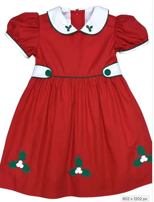 Girls Christmas Hollies Dress