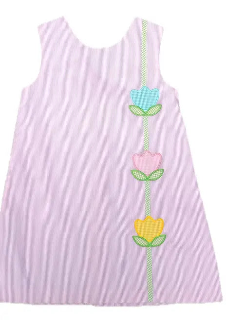 Easter Bunnies Girls A- Line Dress - Little Threads Inc. Children's Clothing