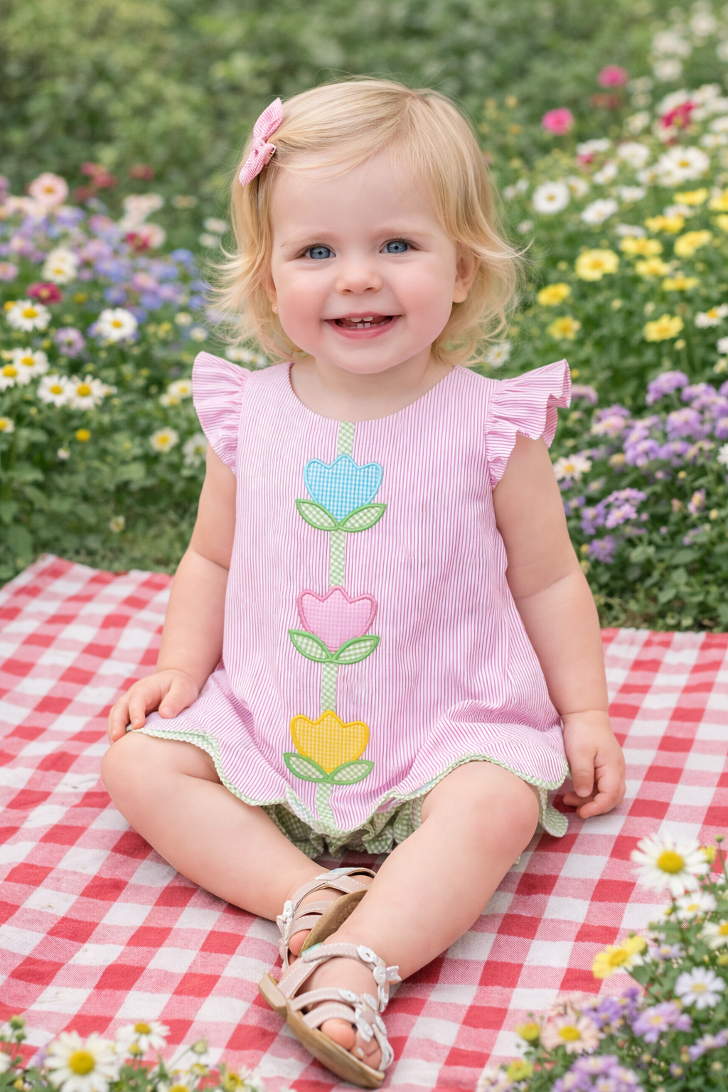 Easter Bunnies Girl Diaper Set - Little Threads Inc. Children's Clothing