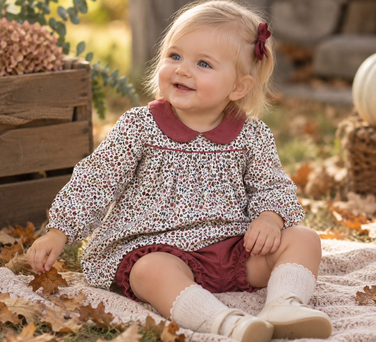 Isabella Floral Girl Bloomer Set
