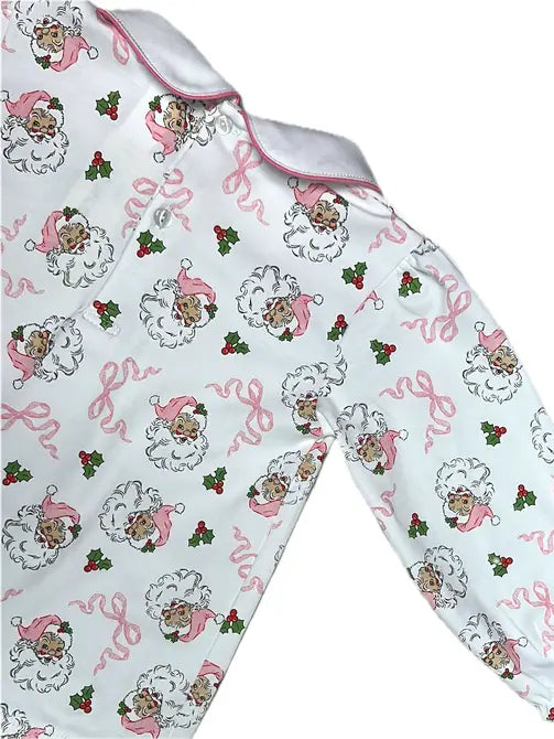 Santa girls legging set Pink Santa Collection - Little Threads Inc. Children's Clothing