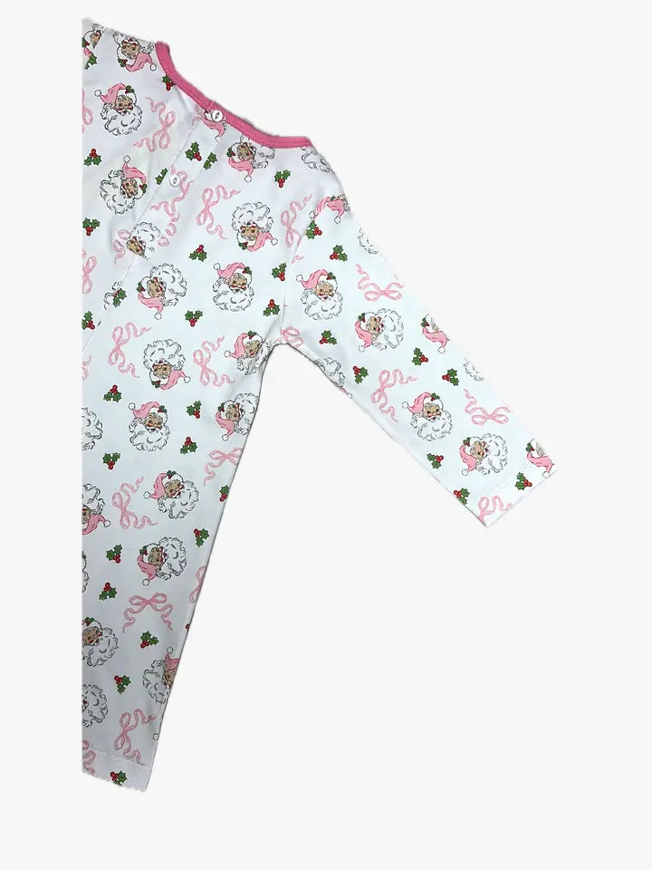 A line girls dress Pink Santa Collection - Little Threads Inc. Children's Clothing