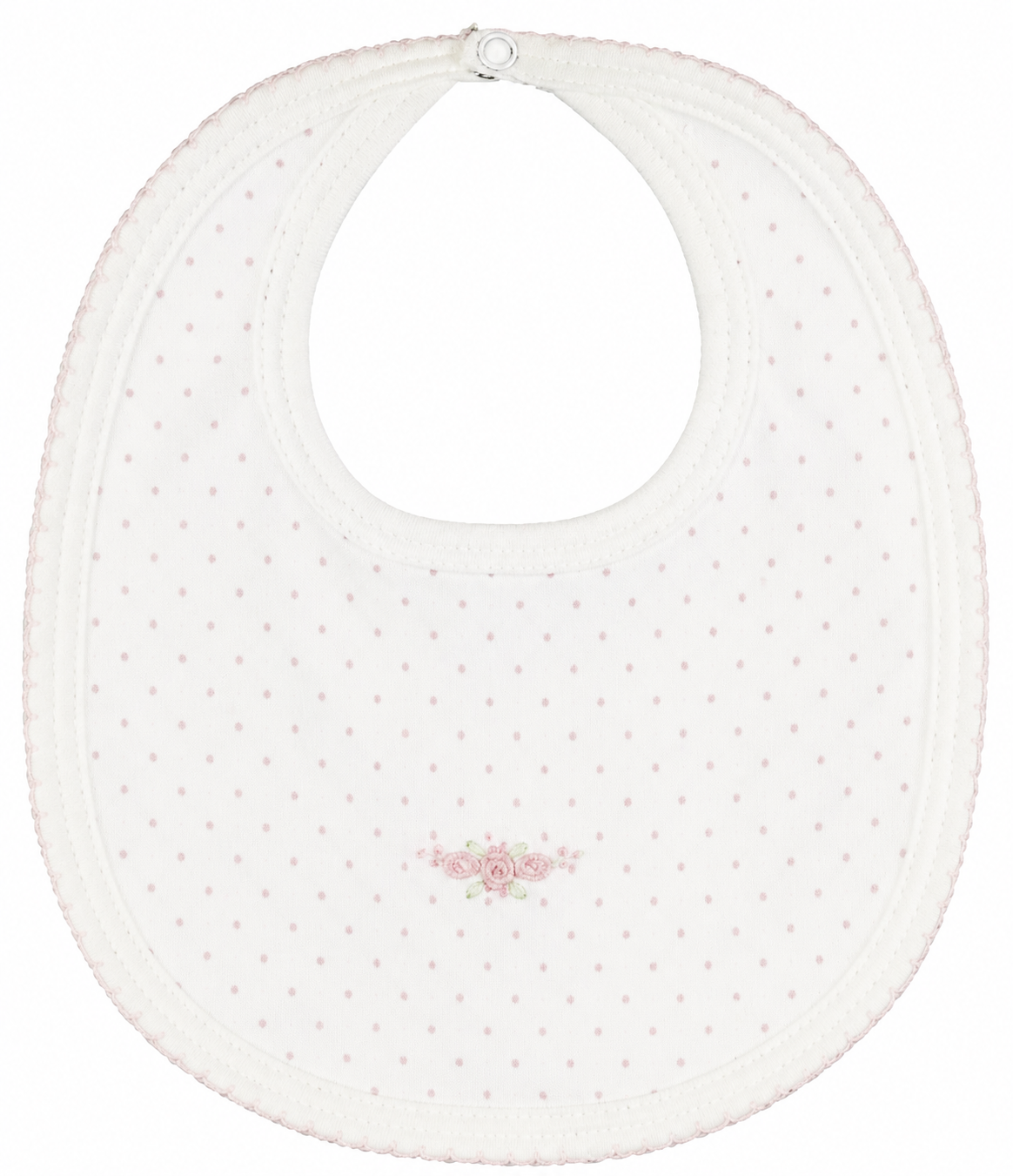 Sweet Pink Dots Pima Cotton Baby Bib