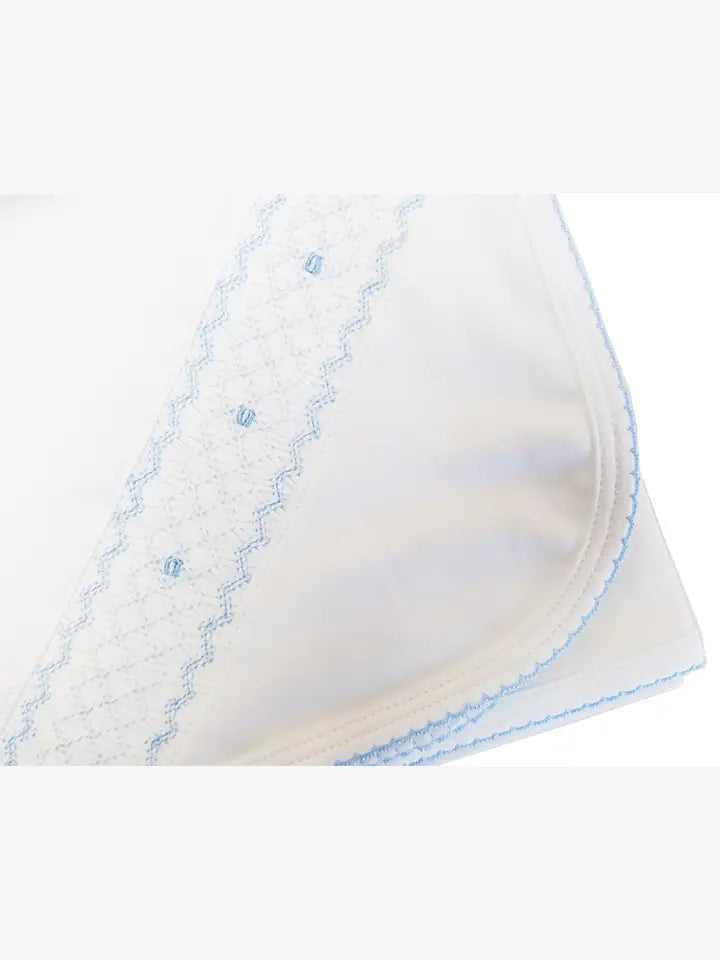 Baby Boy's "Celine & Tom" 100% Pima Smocked Blanket - Little Threads Inc. Children's Clothing