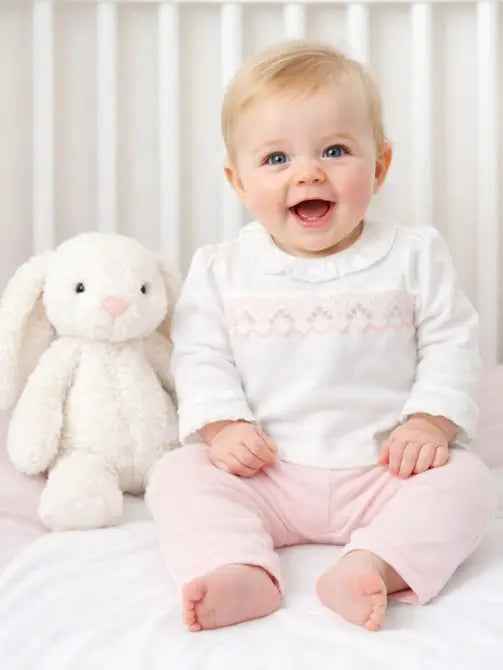 Pink and Blue Baby Girl's Shirt and Pants Set - Little Threads Inc. Children's Clothing