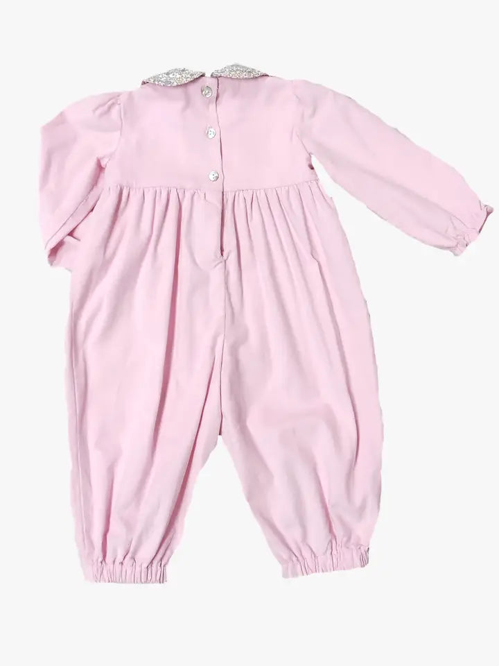 Girl's Pink corduroy Romper Winter Meadows Collection - Little Threads Inc. Children's Clothing
