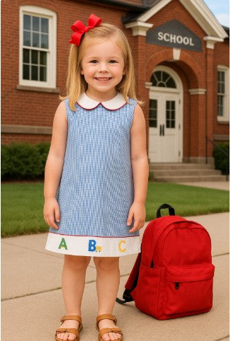 Back to School Girl's A line dress - Little Threads Inc. Children's Clothing