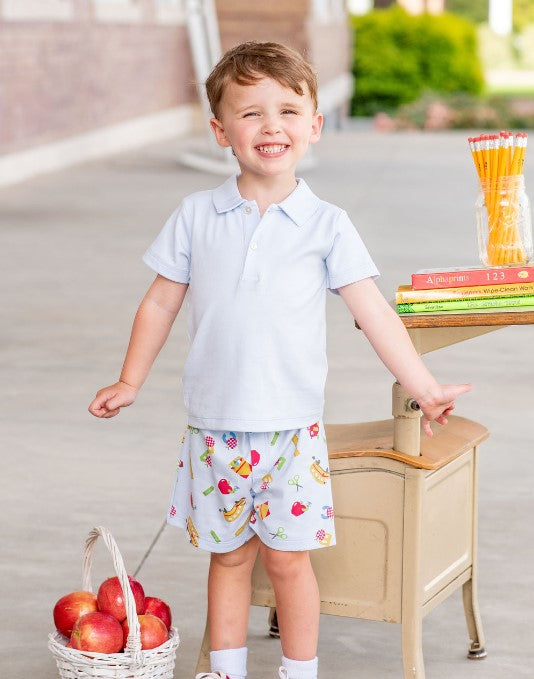 Back To school boy polo short set Pima Cotton - Little Threads Inc. Children's Clothing