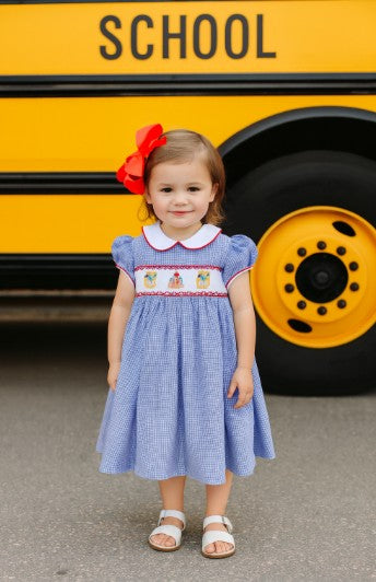 Back to School Smocked dress - Little Threads Inc. Children's Clothing